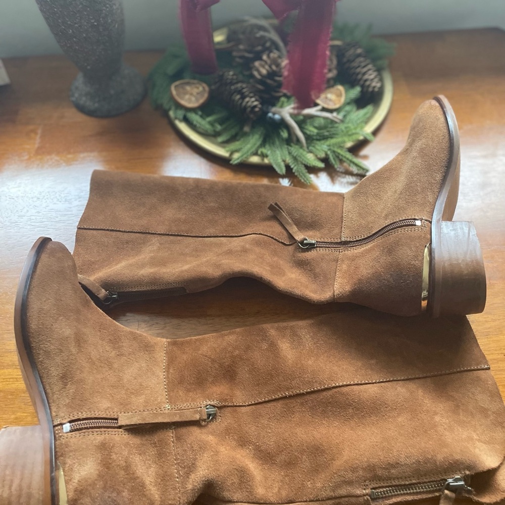 Women’s  Suede Boots Gold accents